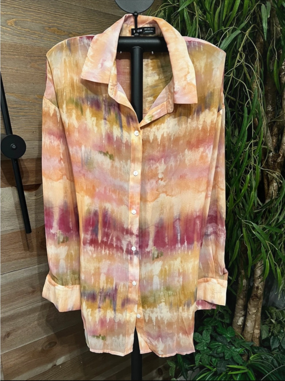 SHEIN tie dye chiffon blouse. XL